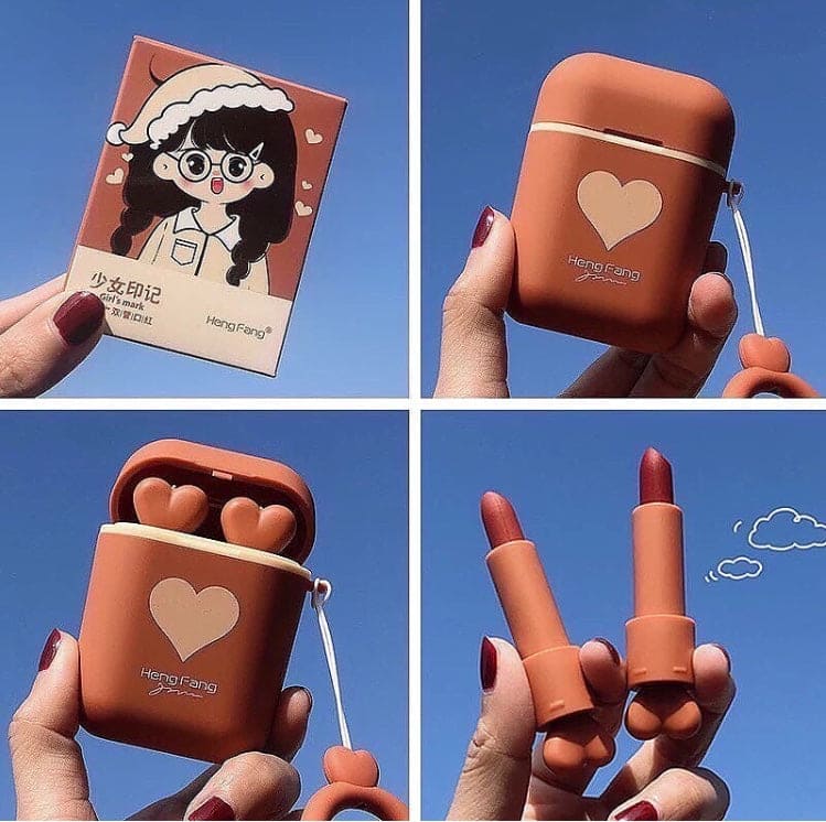 Heng Fang Airpods Lipsticks, 2 Colors Long Lasting Lipsticks, Cute Waterproof Matte Lipsticks Heng Fang Airpods Lipsticks, 2 Colors Long Lasting Lipsticks, Cute Waterproof Matte Lipsticks